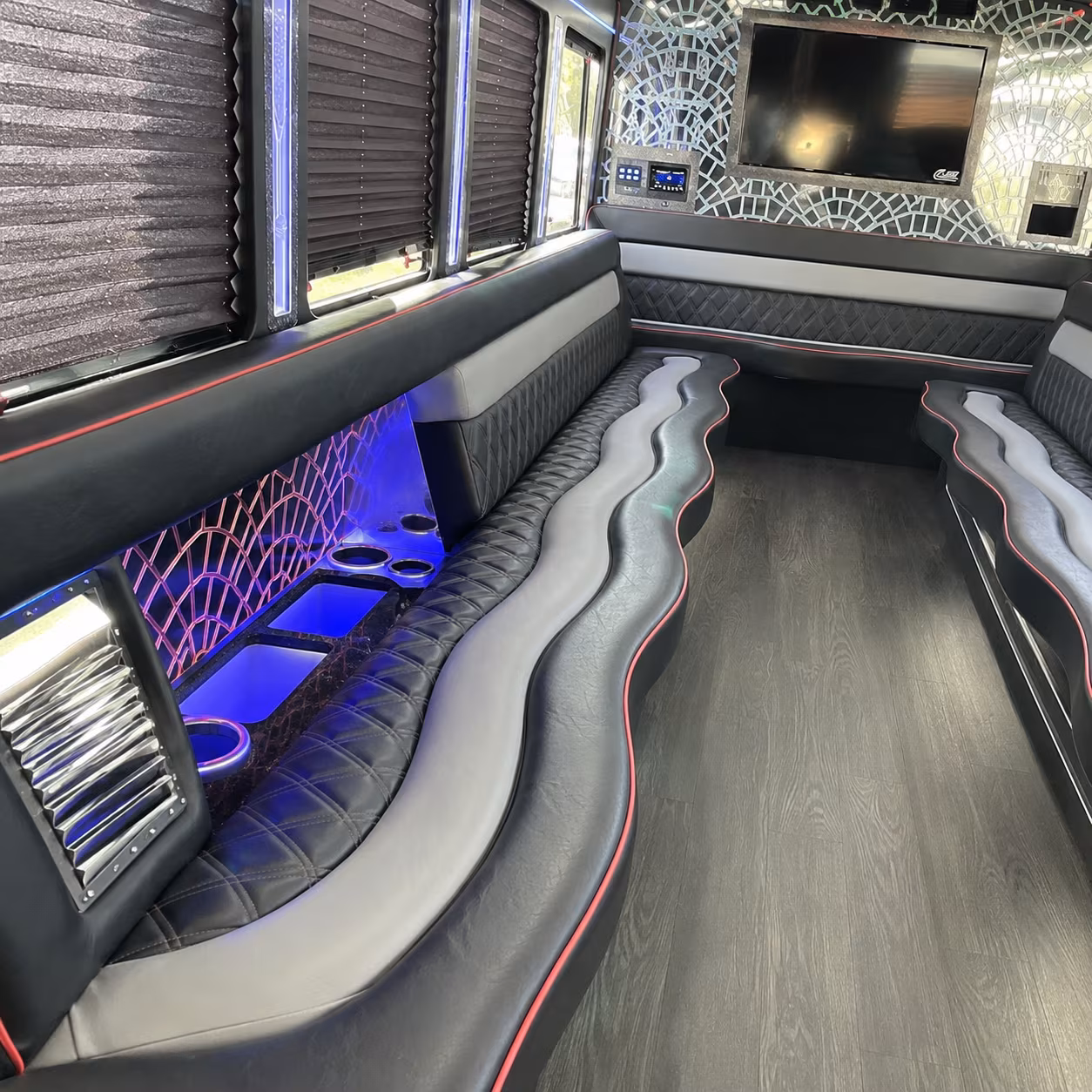 Stockton Private Event Transportation party bus exterior