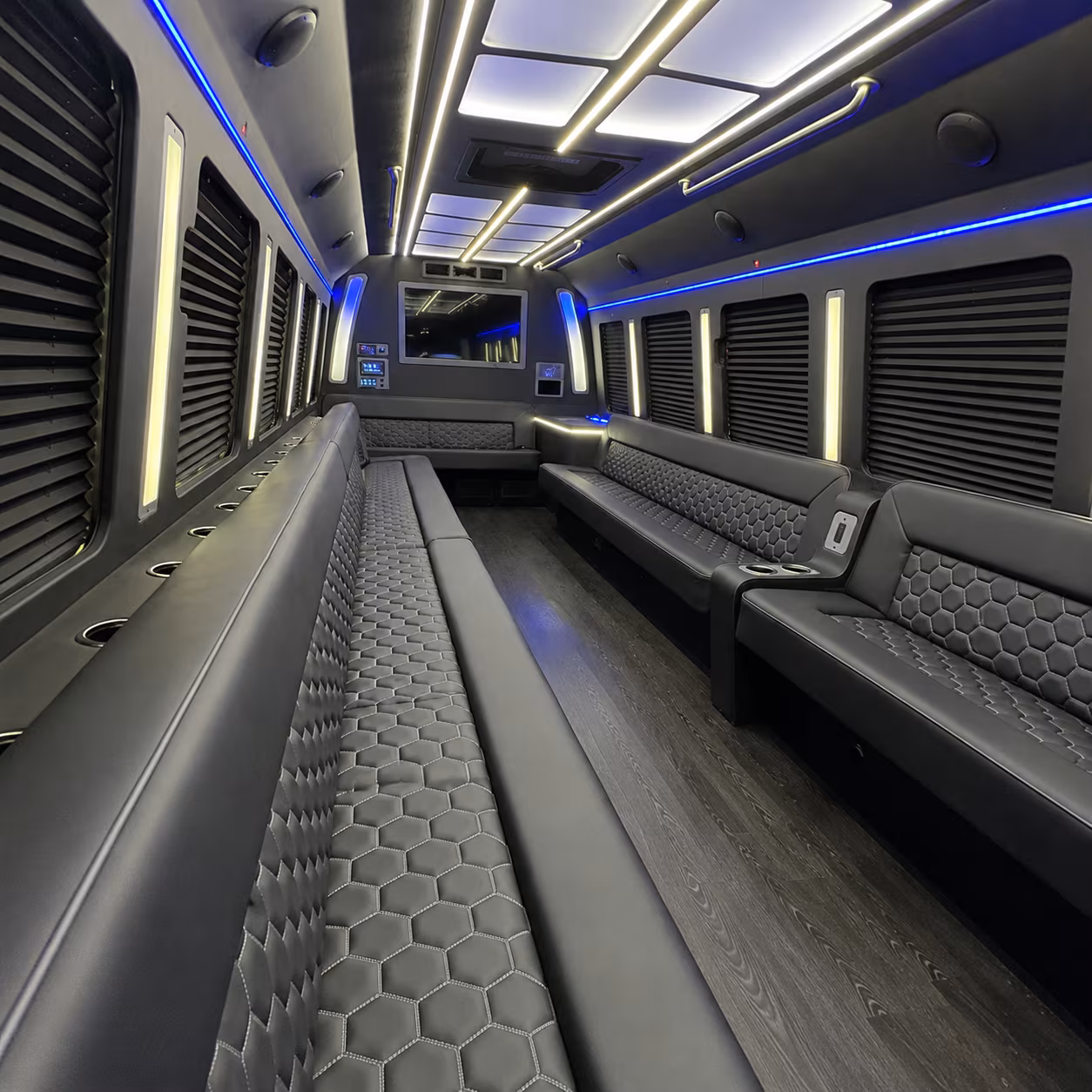 Stockton Private Event Transportation party bus exterior