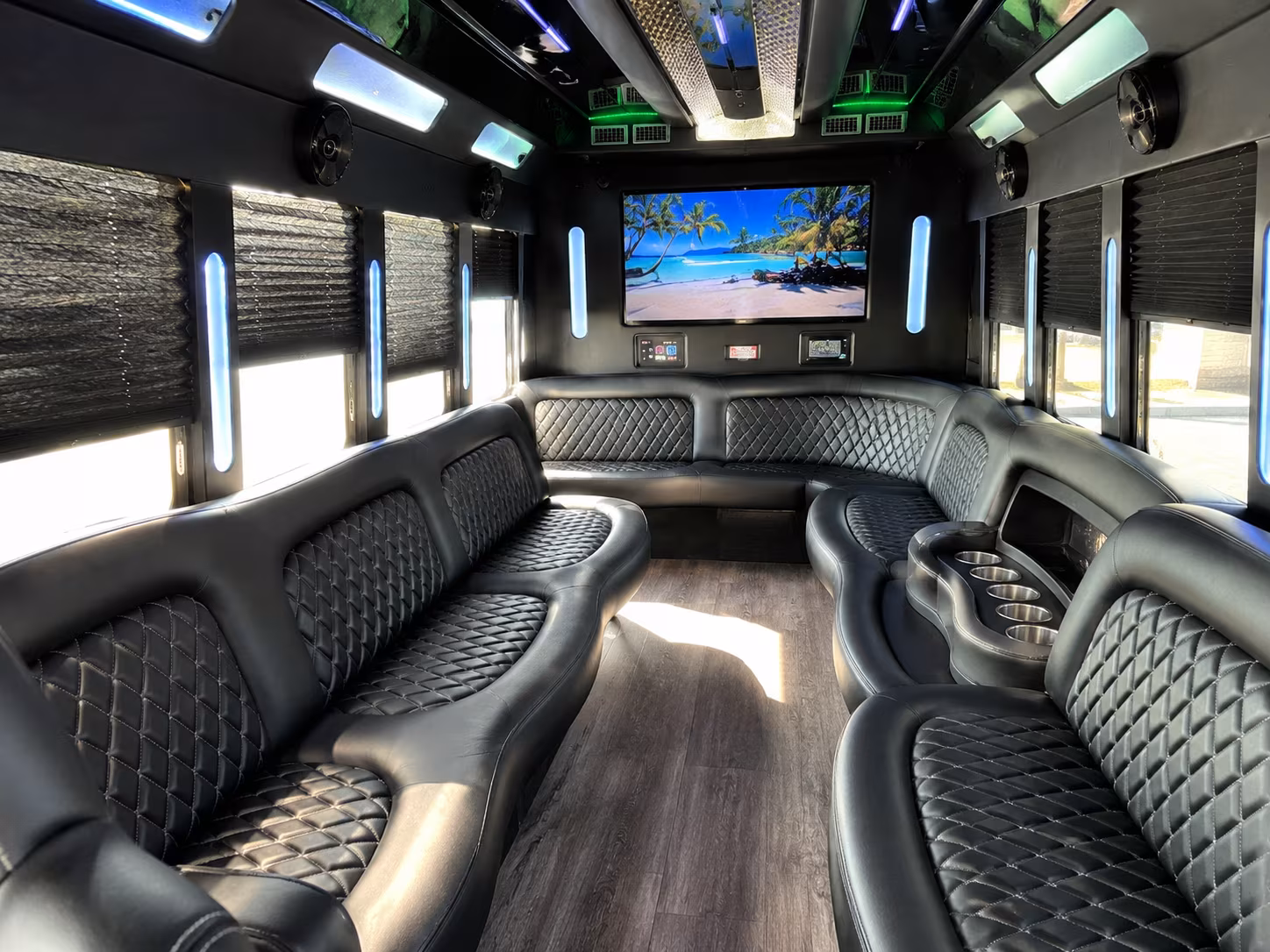 Stockton Wedding Transportation party bus exterior