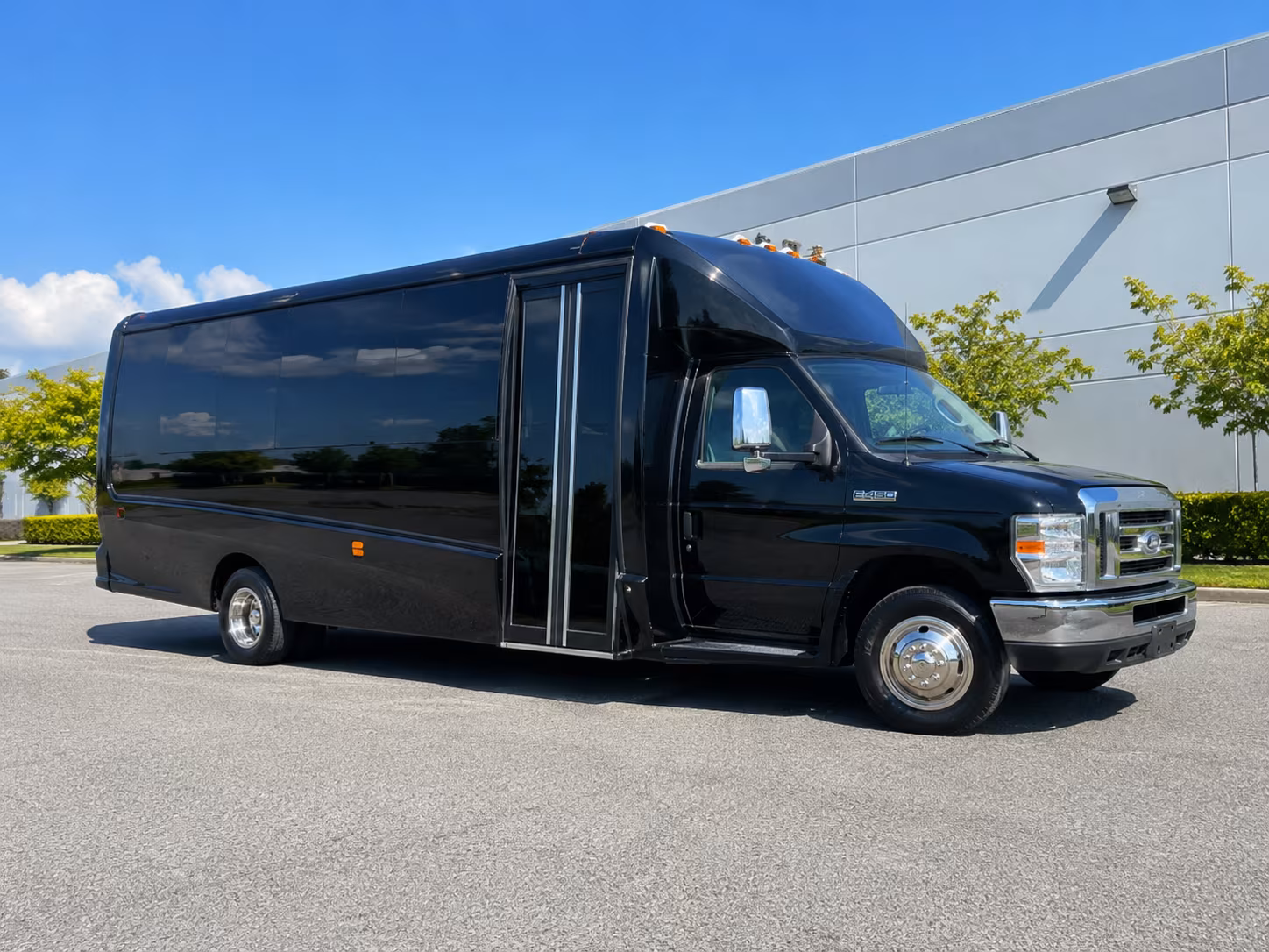 Stockton Wedding Transportation party bus exterior