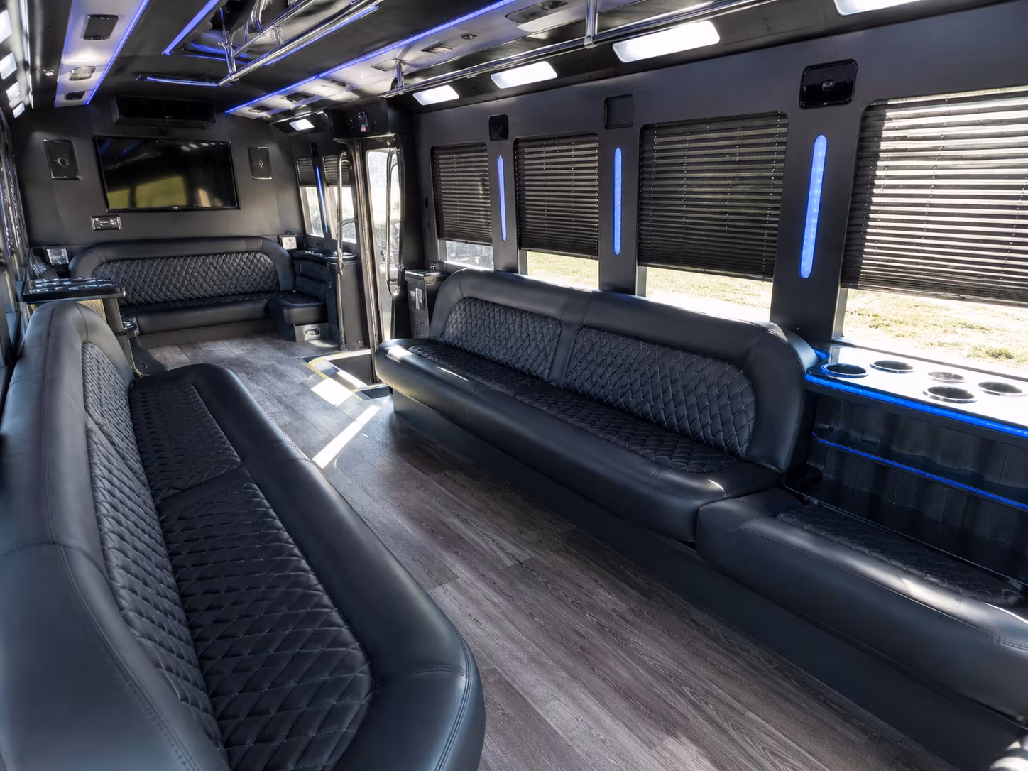 Stockton Wedding Transportation party bus interior