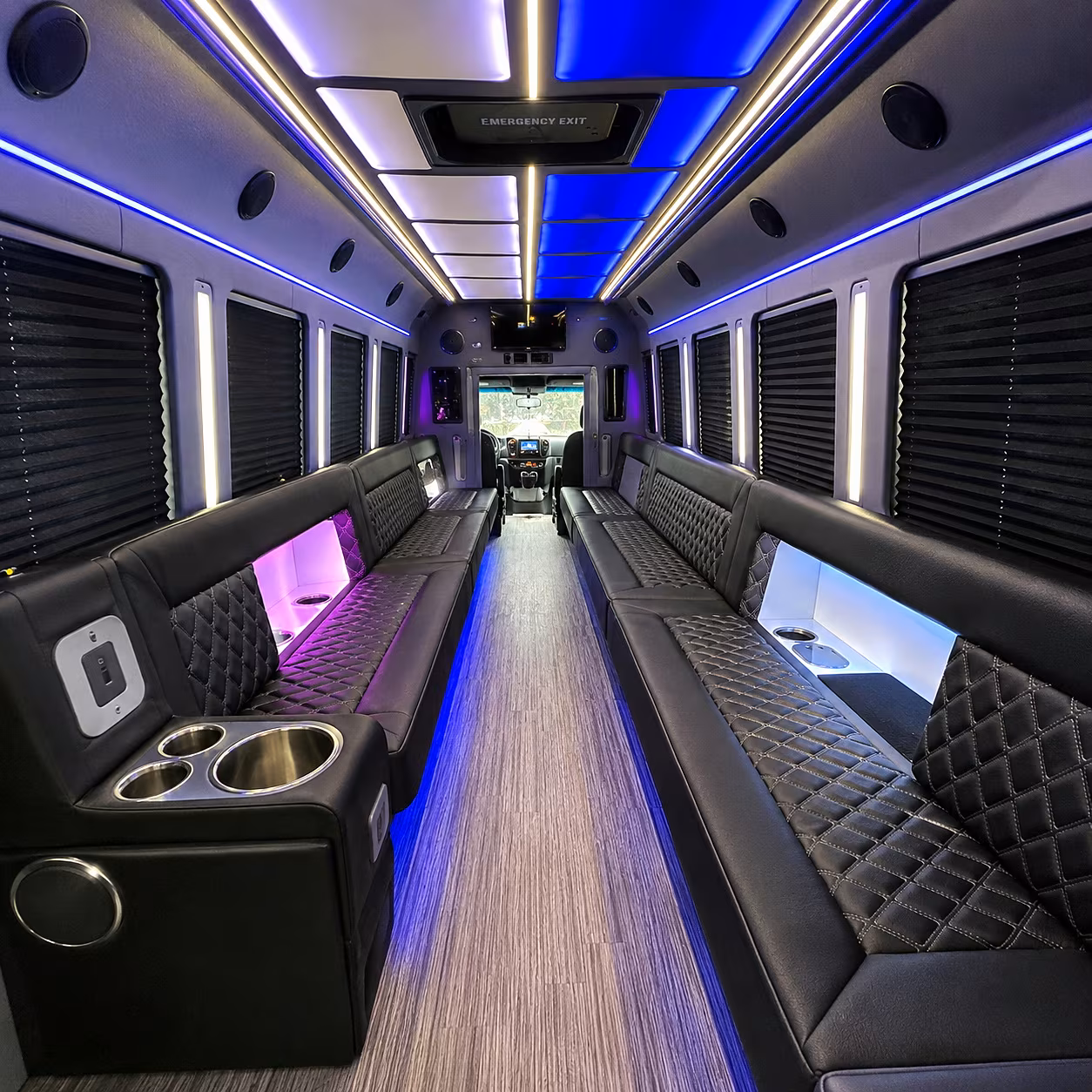 Stockton Winery Tour & Pub Crawl Transportation party bus interior