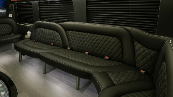 Interior of Charter Bus Company Brentwood's 15 Passenger Party Bus in Brentwood