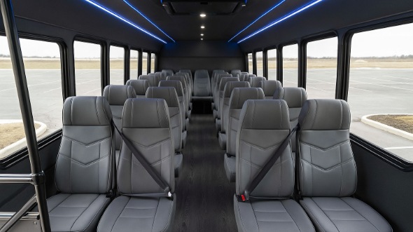 Interior of Charter Bus Company Stockton's 25 Passenger Mini Bus in Stockton