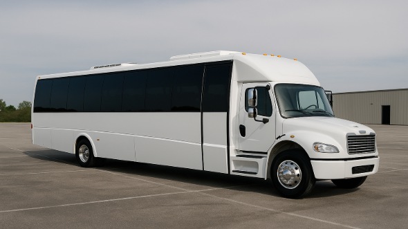 Exterior of Charter Bus Company Brentwood's 25 Passenger Party Bus in Brentwood