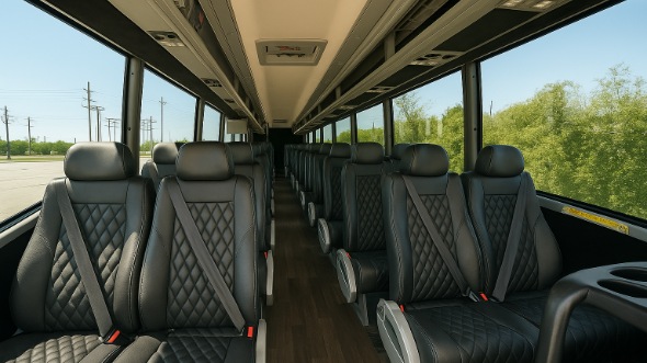 Interior of Charter Bus Company Stockton's 30 Passenger Minibus in Stockton
