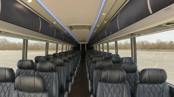 Interior of Charter Bus Company Stockton's 40 Passenger Charter Bus in Stockton