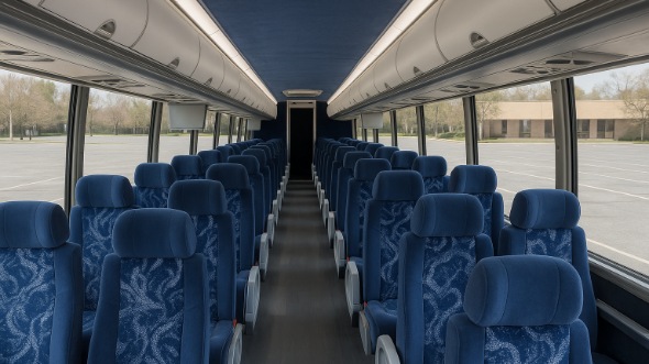 Interior of Charter Bus Company Stockton's 45 Passenger Charter Bus in Stockton