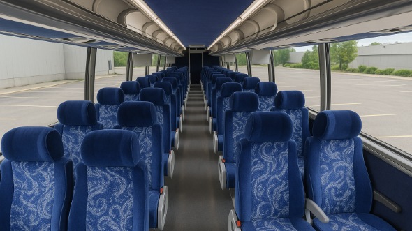Interior of Charter Bus Company Stockton's 47 Passenger Charter Bus in Stockton