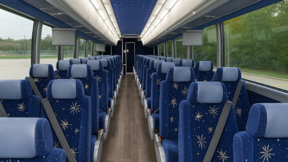 Interior of Charter Bus Company Stockton's 48 Passenger Charter Bus in Stockton