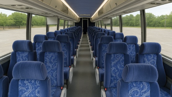 Interior of Charter Bus Company Stockton's 55 Passenger Charter Bus in Stockton